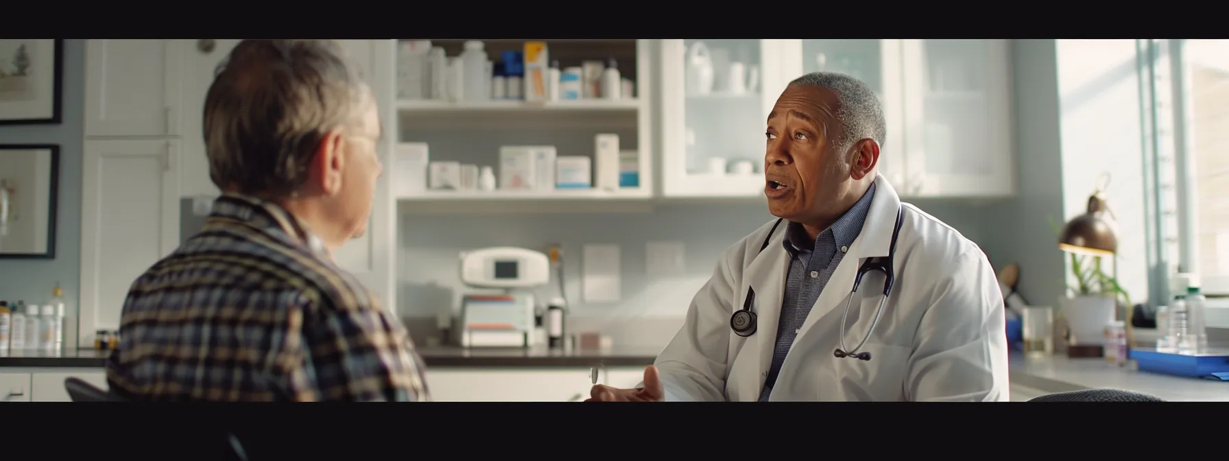 a doctor discussing weight loss medications with a patient in a medical clinic.