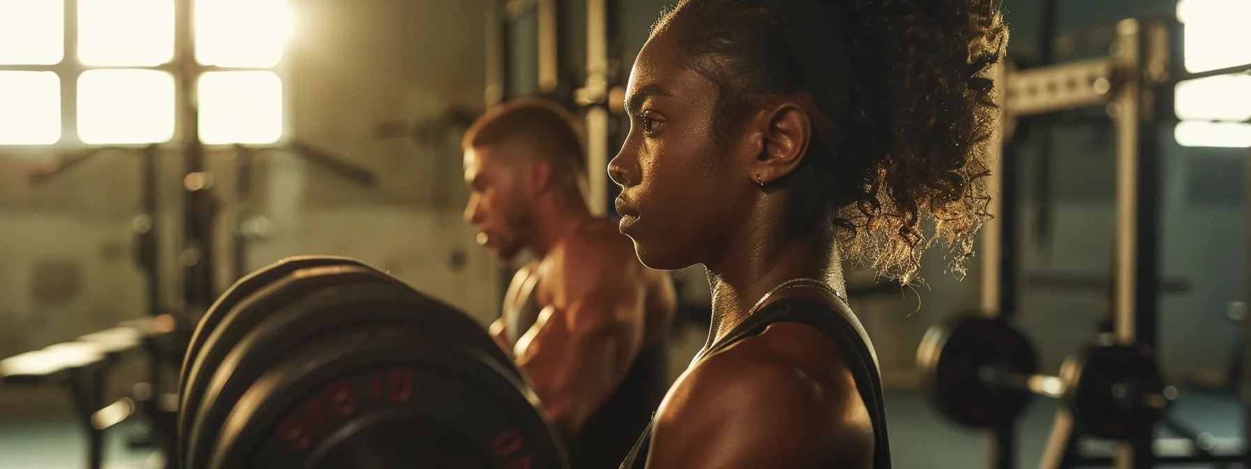 individuals working out in a gym, filled with determination and hope, showcasing their physical transformation and newfound resilience.