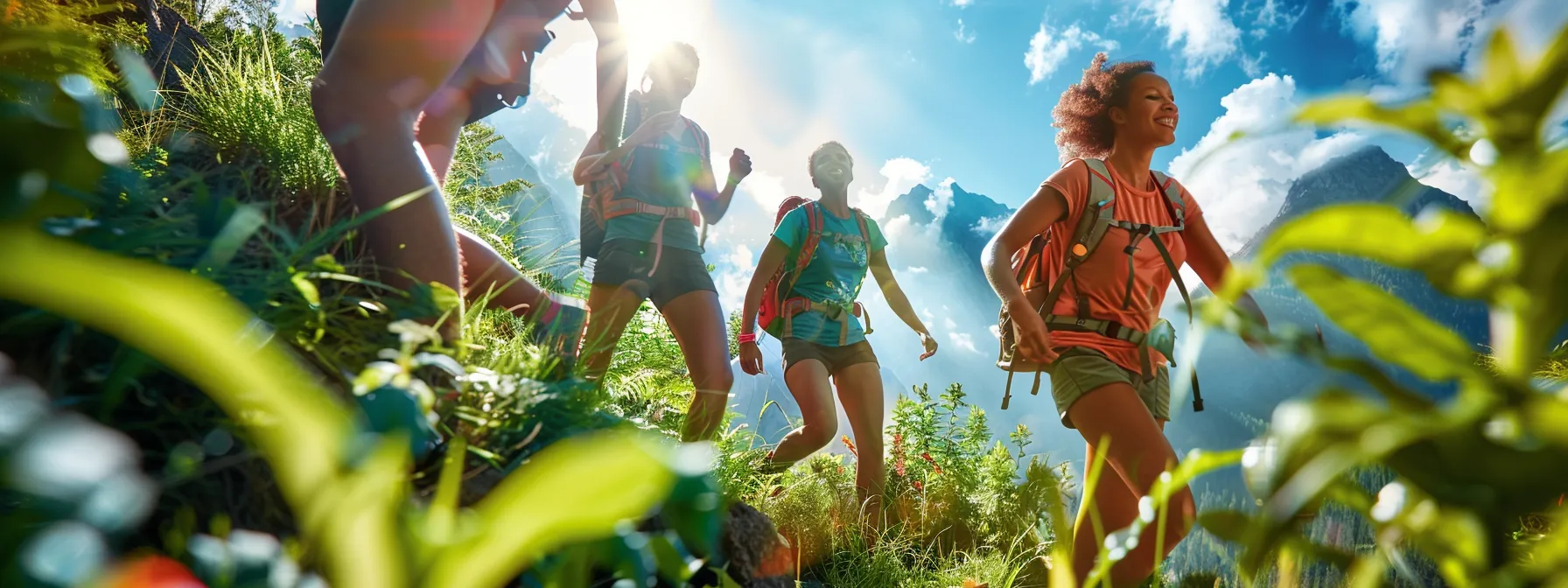 a vibrant depiction of a diverse group of individuals joyfully engaging in outdoor activities, symbolizing health and vitality while subtly incorporating elements representing medical weight loss treatments like ozempic and mounjaro.