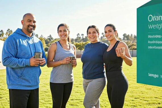 Diverse group of individuals in Orange County engaging in healthy activities for weight loss