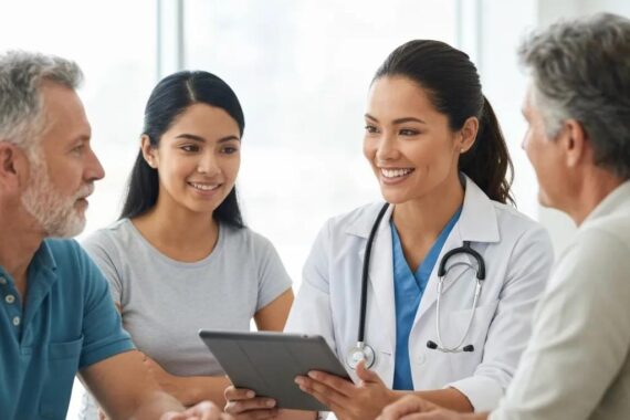 Diverse adults engaging in a doctor-supervised medical weight loss program